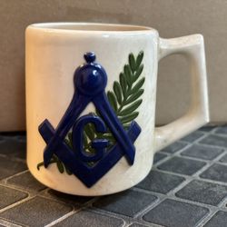 Vintage hand made 1950's masonic coffee mug