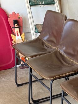 Brown Faux Leather Dining Chair