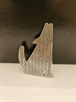 Vintage JJ Jonette 1988 pewter howling coyote brooch