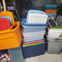 Empty Totes W/lids $3ea or 2-$5