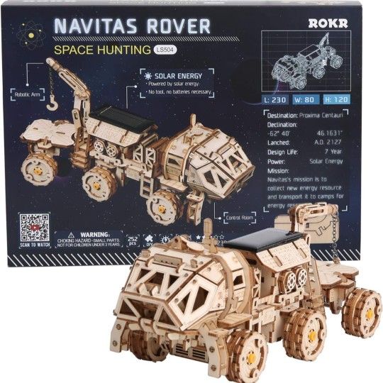 NIB ROKR Navitas Rover Space Hunting 3D Puzzle Learning Build Kit Solar Powered