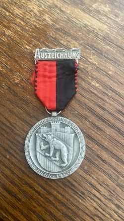 1950 German Swiss Shooting Festival medal from the Canton of Bern.