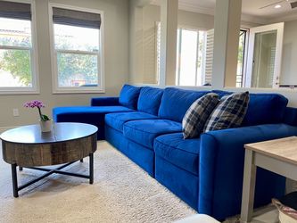 Very comfortable blue sectional sofa
