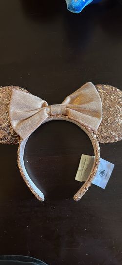 Disney Rose Gold Sequin Minnie Mouse Ears Headband