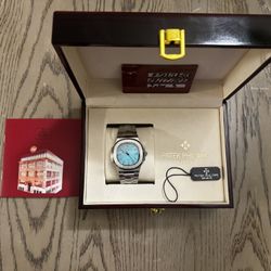 Patek PhiIippe NautiIus Tiffany Blue DiaI Stainless Steel