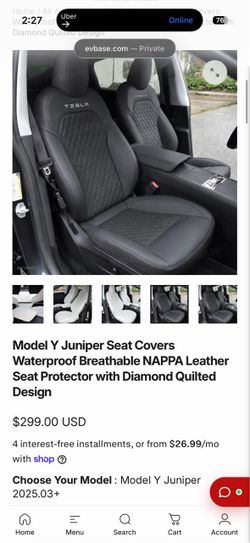 Tesla car seat covers