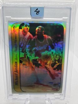 1986-87 Fleer Stickers Michael Jordan #8 (RC) LC Custom NM 