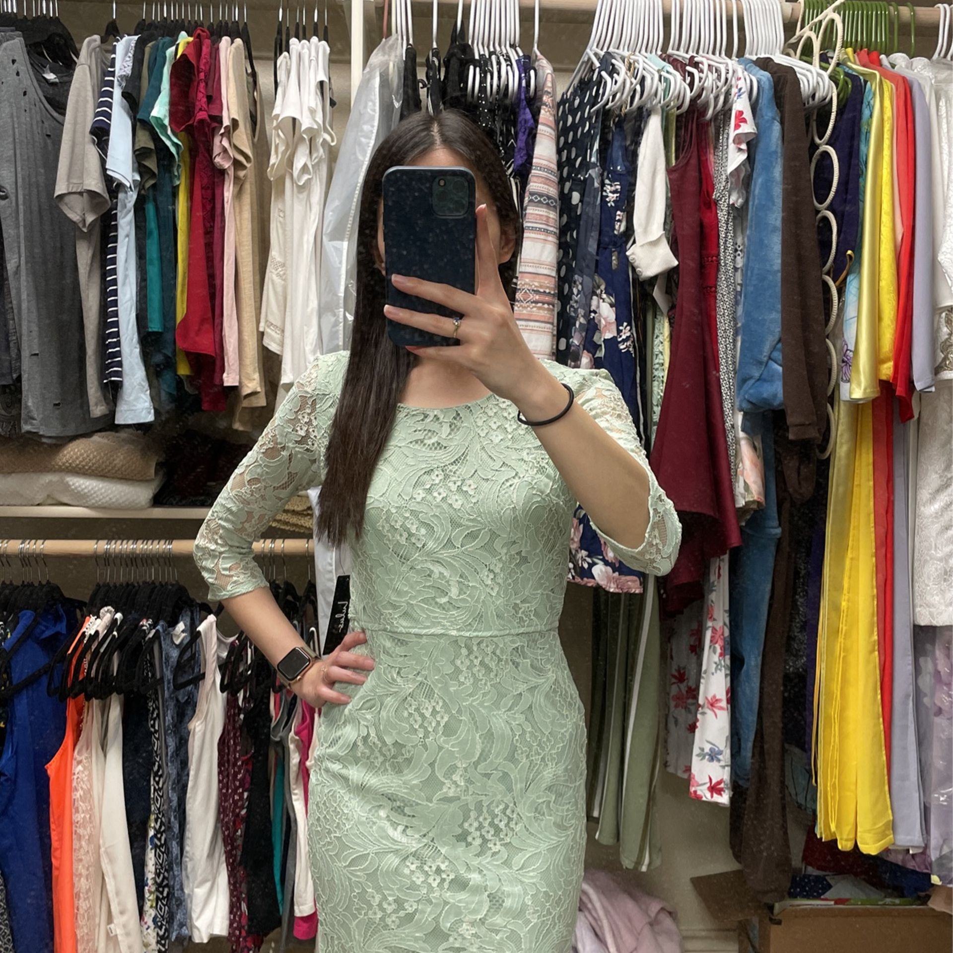 Mint Green Lace Bodycon Dress