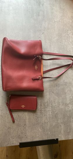 Burgundy coach purse with wallet