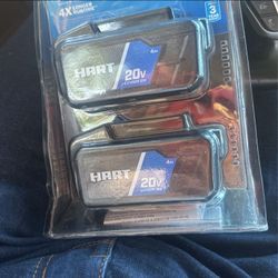 HART 20-Volt 2-Pack 4.0Ah Lithium-Ion Batteries (Charger Not Included)