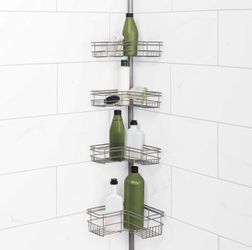 Shower tension pole - soap and shampoo stand