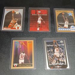 $20 For The 5 Michael Jordan Cards Together.  Cards Are In Protective Hard Covers
