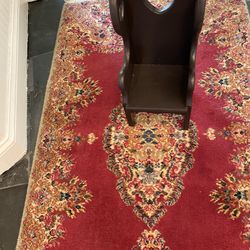 Brown Mahogany Wood Heart Design Doll Chair