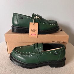 Supreme x Dr. Martens Studded Penton Loafers - Men's Size 9 - Green - NEW