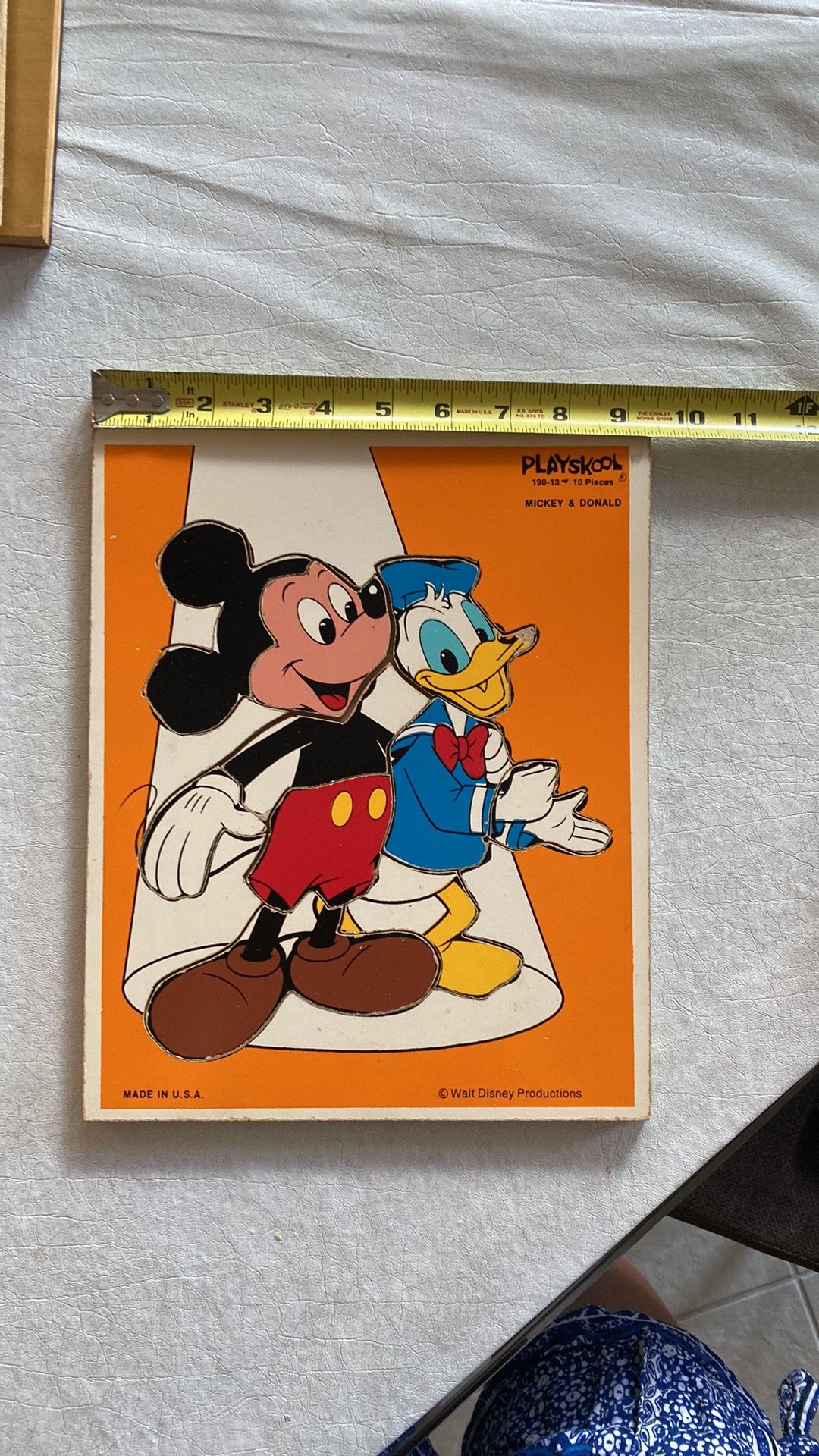 Vintage 1974 Playskool Disney Mickey & Donald wooden puzzle for
