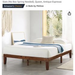 Queen bed frame and mattress 