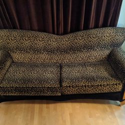 Velvet Retro Leopard Sofa