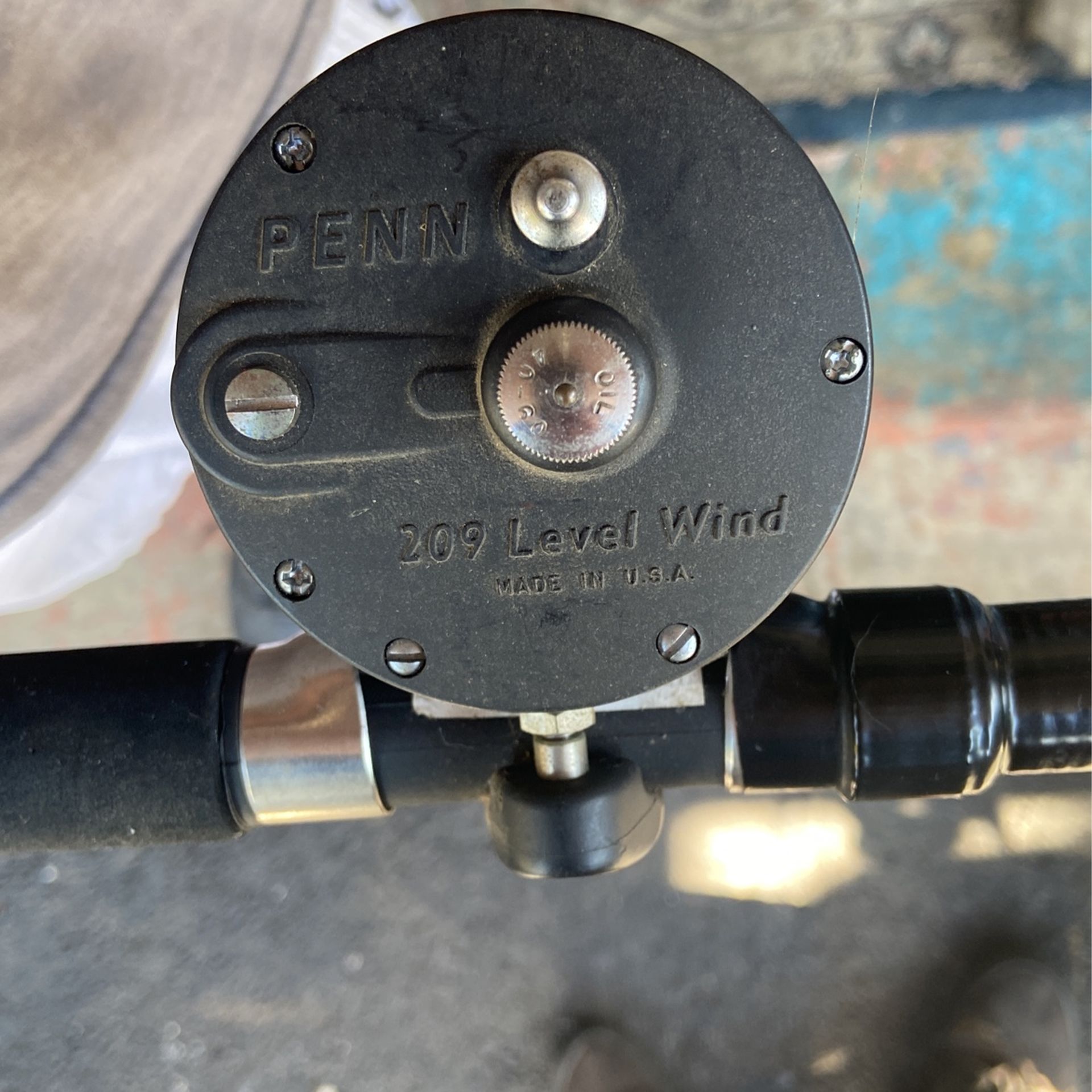 Penn Long Beach Bait Caster Rod And Penn 209 Level Wind Reel.