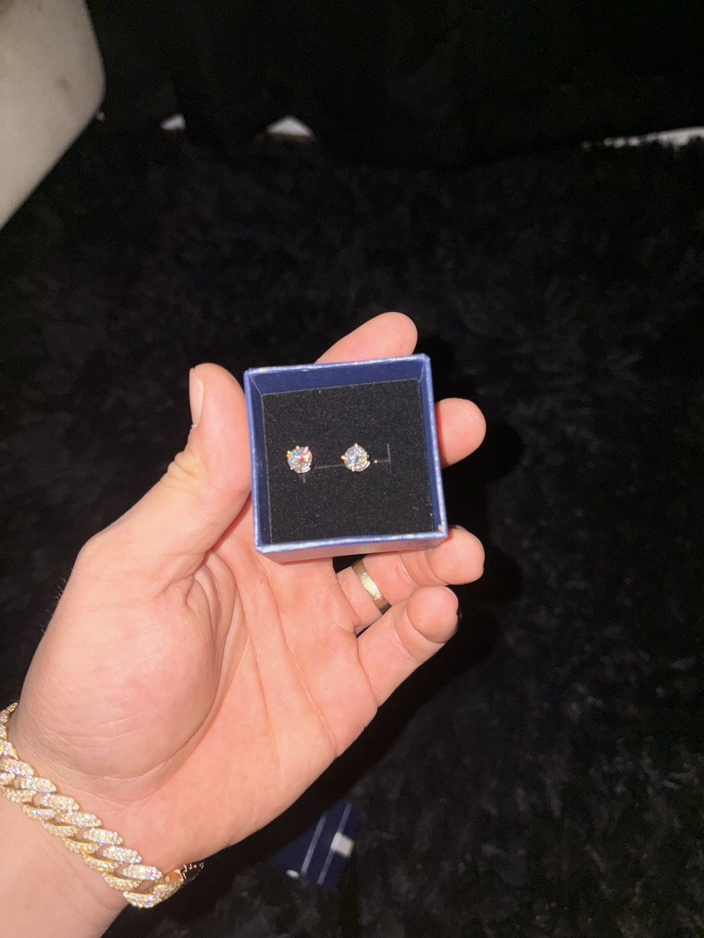 925 Moissanite Earing 1ct/6.5mm