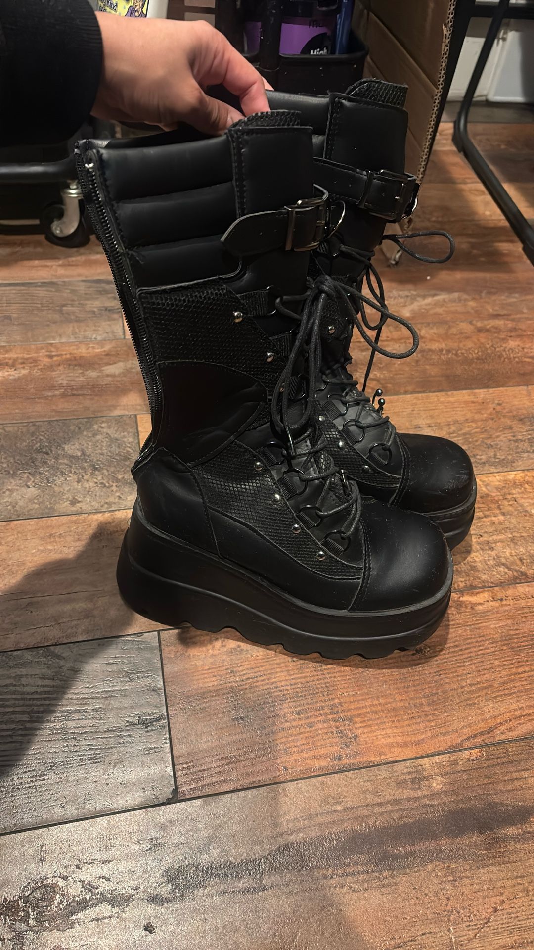 Black Platform Boots Size 5 In Women