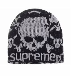Supreme Vanson leather skull beanie Black
