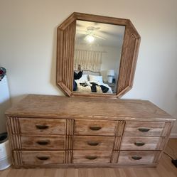 Vintage Solid Wood Dresser-brass Handles