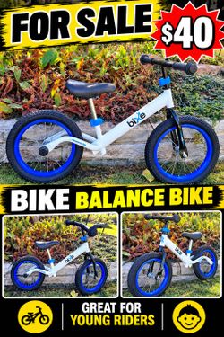 Bixe Kids Balance Bike White and Blue