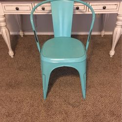 Teal Metal Arm Chair