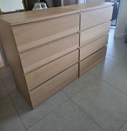 Two white oak dressers