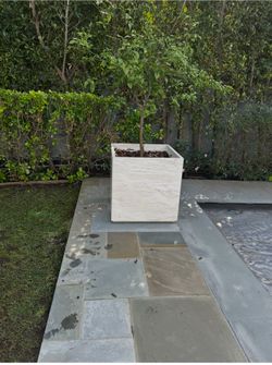 Restoration Hardware Travertine Planters (4) – Retail Replacement Cost $10K+