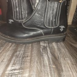 7th Heaven Guy-Black Chelsea Boots w/ zip. Fluevog Designer Shoes.