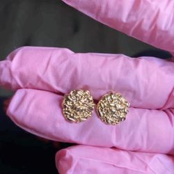 Hypo-allergenic Gold Plated Nugget Turtle Shells Earrings 