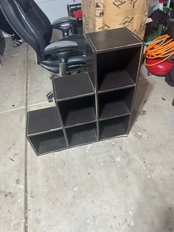 Black Staircase Cube Storage Shelf