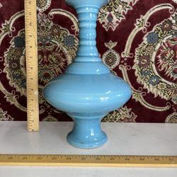 Vintage Chinese Porcelain Blue Glazed Vase 