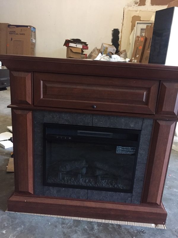 Home Decorators Collection Coleridge 42 In Mantel Console Infrared Electric Fireplace Medium Cherry Finish 39 H For Houston Tx