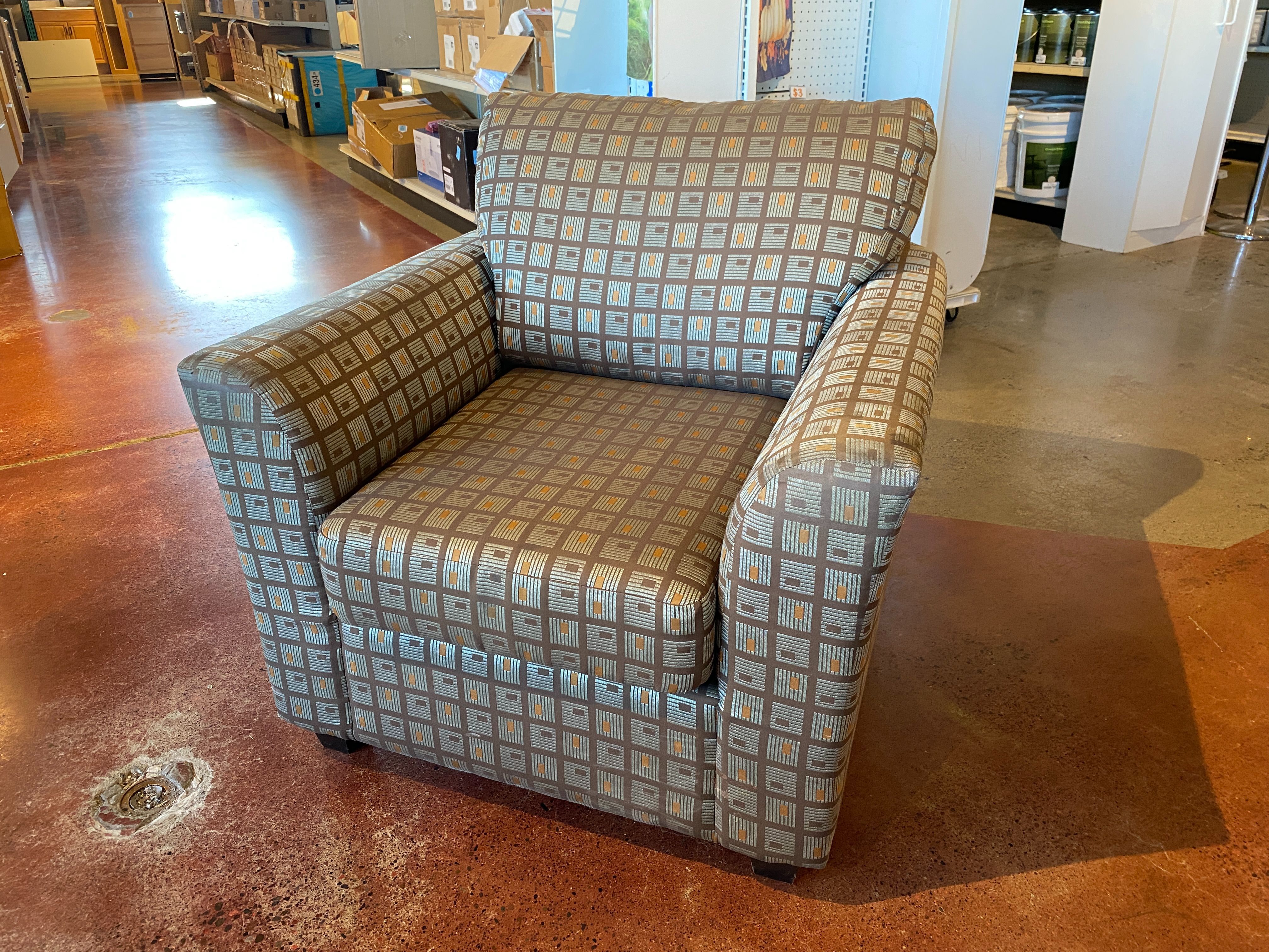 Boxy Square Pattern Armchair