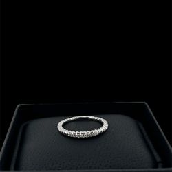 Beaded Diamond Pave Band In 14k White Gold