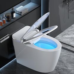   Smart Toilet with Foam Shield Auto-Open/Close Lid,One Piece Bidet Toilet Heated Seat for Bathrooms, Multiple Cleaning Modes,Aromatic Spray,