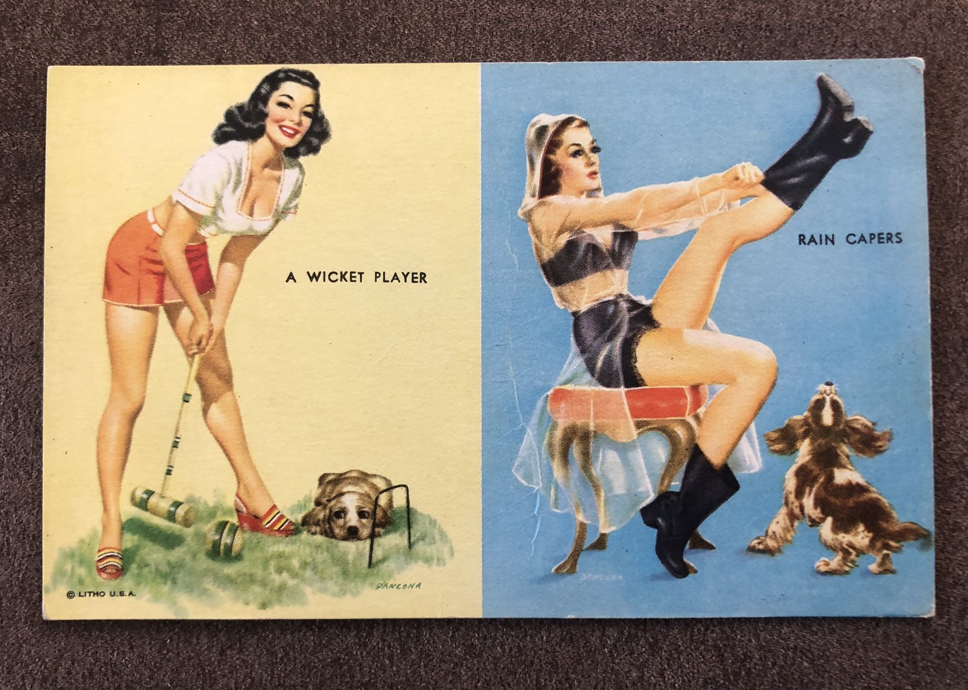 Rare Vintage/Antique Risqué Pin Up Girl 1940s Card/Postcard GC 3.5 x 5.5 USA