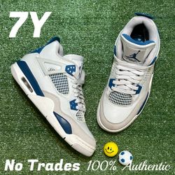 Size 7Y Jordan 4 Retro “Military Blue 2024” 🦕