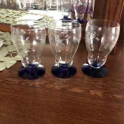 Four Vintage Water Goblets 