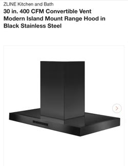ZLINE Modern Island Mount Range Hood in Black Stainless Steel