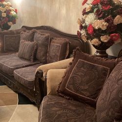 Brown Comfortable Living Room Couch Set *NEED TO GET RID OF ASAP*