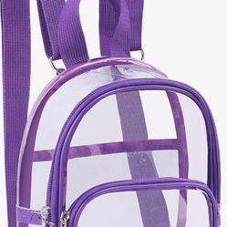 BRAND NEW IN PACKAGE Mossio Clear Mini Backpack Stadium Approved, With Reinforced Straps & Front Pocket - 