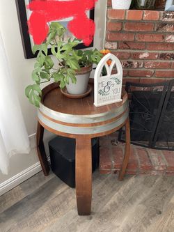 Wooden Wine Barrel Table