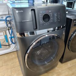 $1499(MSRP$2999, Save $1500) GE Profile Washer Dryer Combo With Microban Antimicrobial and Pet Hair Removal