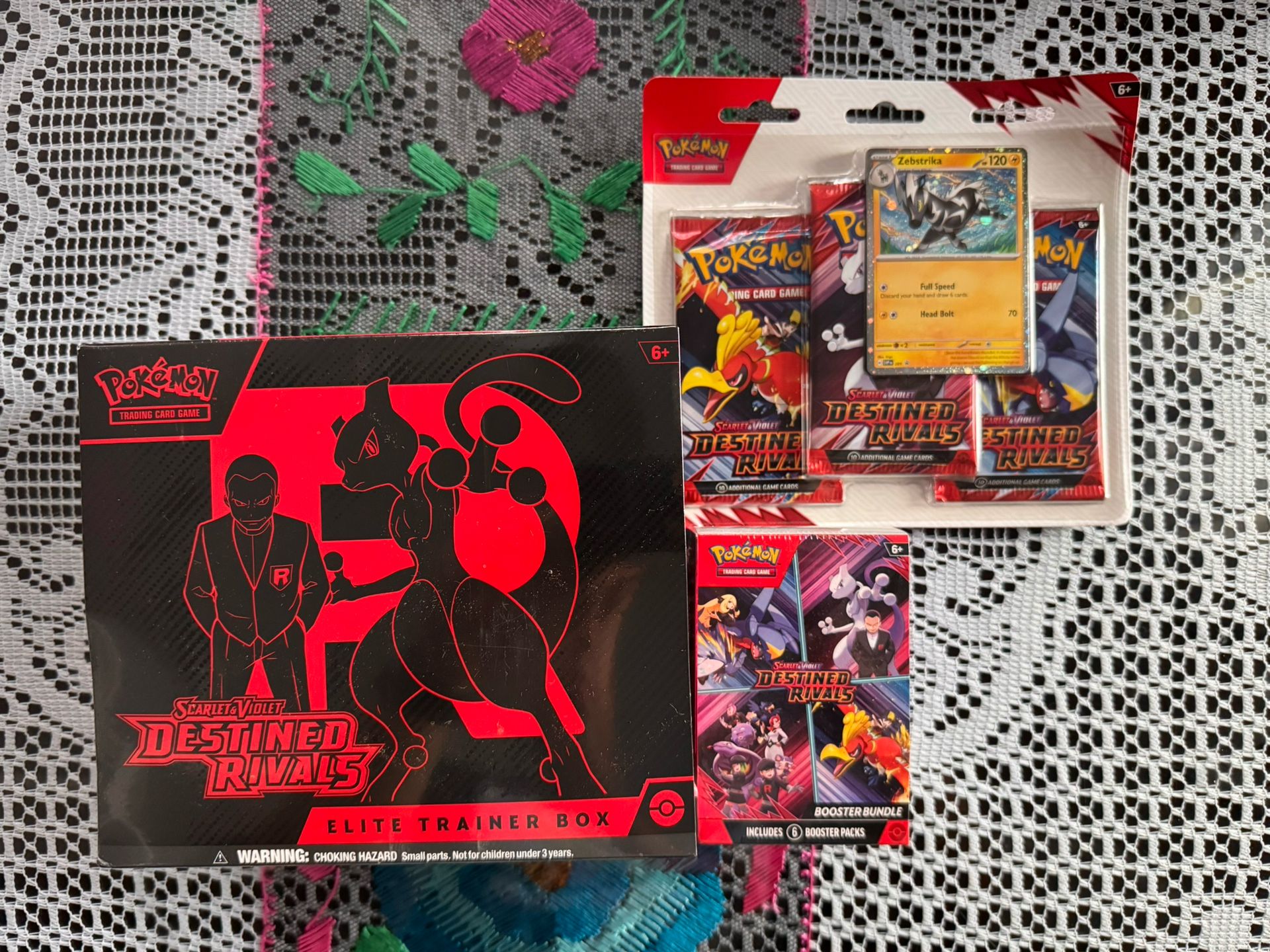 Pokémon TCG Scarlet & Violet Destined Rivals Elite Trainer Box, Booster Bundle, And 3-Pack Blister bundle
