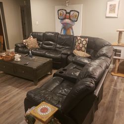 Sectional Real Leather Couch