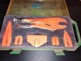 Leverage Tools Inc locking pliers with specialized jaws,