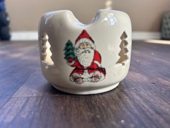 Santa Claus Ceramic Candle Holder